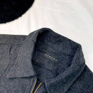 VINTAGE GREY WOOL JACKET - S