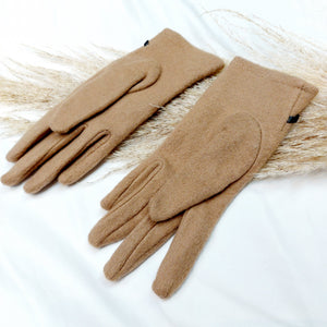 NUDE GLOVES WITH BLACK BOW- M