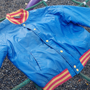 VINTAGE BLUE VARSITY JACKET - L