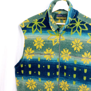 VINTAGE BLUE FLEECE VEST - L