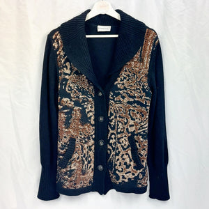 VINTAGE BLACK CARDIGAN - M