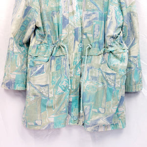 80S VINTAGE PASTEL BLUES JACKET- L