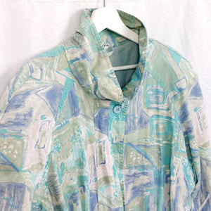 80S VINTAGE PASTEL BLUES JACKET- L