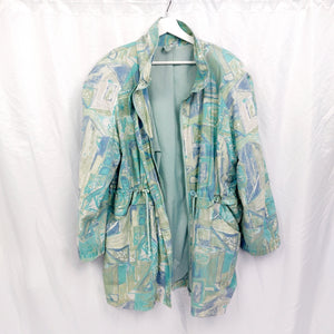 80S VINTAGE PASTEL BLUES JACKET- L