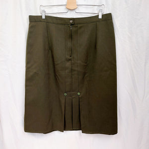 VINTAGE DARK GREEN PENCIL SKIRT- UK20