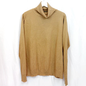 VINTAGE TAN KNIT TURTLE NECK- XL