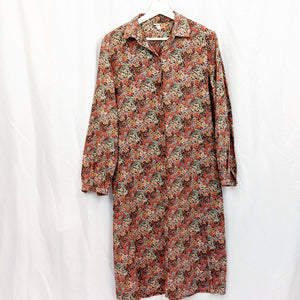 VINTAGE FLORAL SHIRT DRESS - UK14