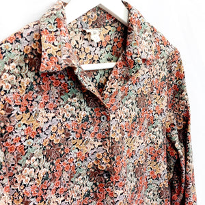 VINTAGE FLORAL SHIRT DRESS - UK14