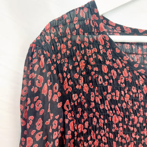 RED LEOPARD BLOUSE - UK12