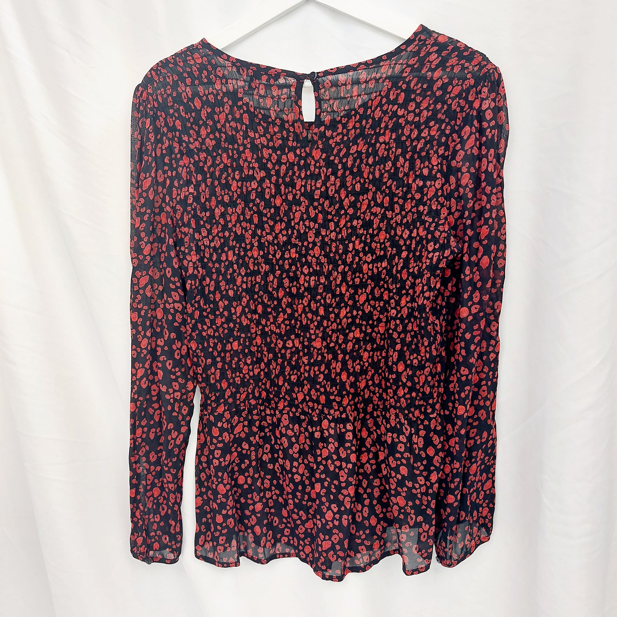 RED LEOPARD BLOUSE - UK12