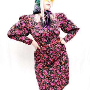 FLORAL MIDI DRESS - UK14