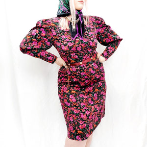 FLORAL MIDI DRESS - UK14