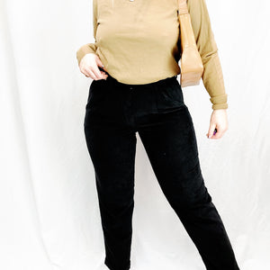 VINTAGE BLACK CORDUROY PANTS- 40"