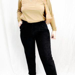 VINTAGE BLACK CORDUROY PANTS- 40"