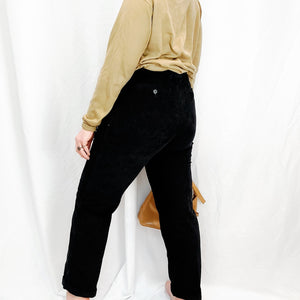 VINTAGE BLACK CORDUROY PANTS- 40"