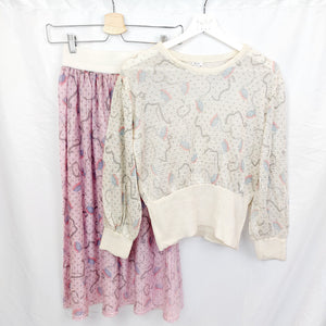 VINTAGE CREAM KNIT TOP - S