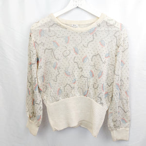 VINTAGE CREAM KNIT TOP - S