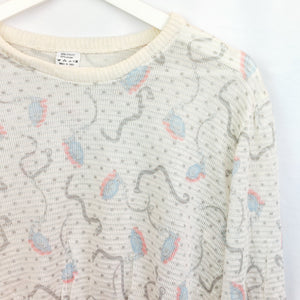 VINTAGE CREAM KNIT TOP - S