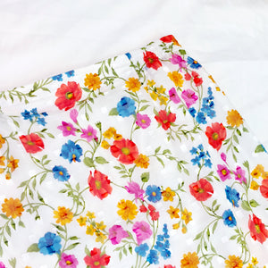 VINTAGE WHITE FLORAL SKIRT- UK16