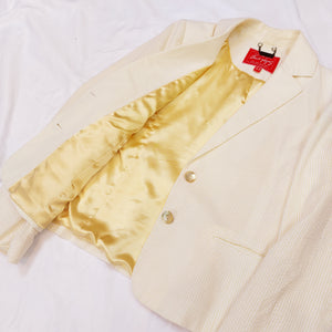 VINTAGE PASTEL YELLOW BLAZER- UK16