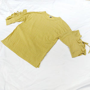 MUSTARD STRIPE TOP- UK12