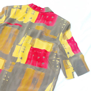 VINTAGE ABSTRACT PRINT SHIRT- UK12