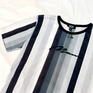 MONOCHROME STRIPED T-SHIRT- M