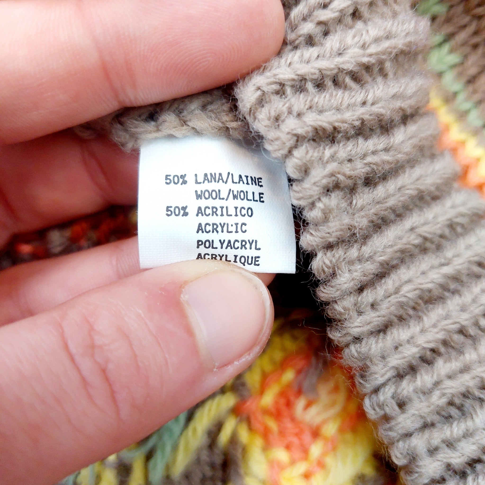 VINTAGE MUTLICOLOUR KNIT JUMPER - L