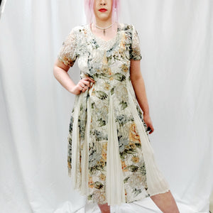 VINTAGE TONAL LACE DRESS - UK16