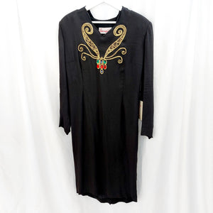 ITALIAN VINTAGE JEWEL DRESS- UK 10