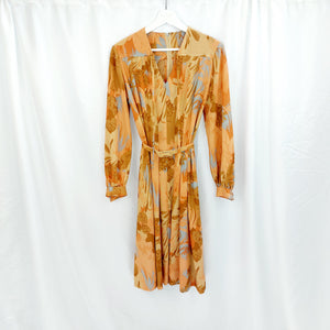 VINTAGE PEACH FLORAL DRESS- UK16