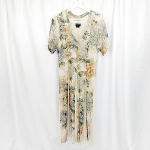 VINTAGE TONAL LACE DRESS - UK16