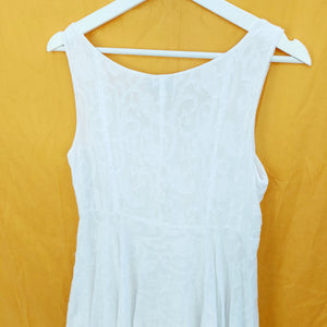 VINTAGE WHITE SUMMER DRESS- UK14