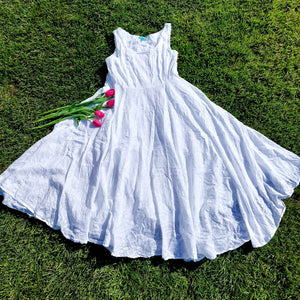 VINTAGE WHITE SUMMER DRESS- UK14