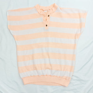 VINTAGE PEACH STRIPE KNIT TOP- M