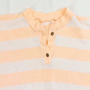 VINTAGE PEACH STRIPE KNIT TOP- M