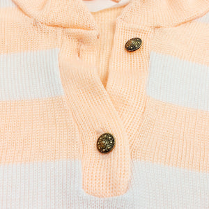 VINTAGE PEACH STRIPE KNIT TOP- M