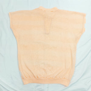 VINTAGE PEACH STRIPE KNIT TOP- M