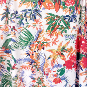 WHITE TROPICAL PRINT DRESS- UK10-12