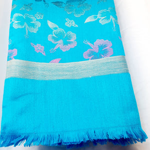 VINTAGE BLUE FLORAL SCARF