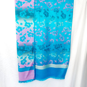 VINTAGE BLUE FLORAL SCARF