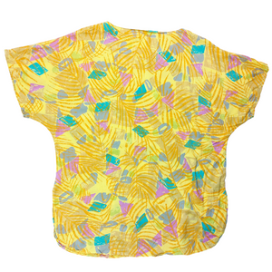 80S VINTAGE CRAZY PRINT SHIRT- L