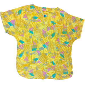 80S VINTAGE CRAZY PRINT SHIRT- L