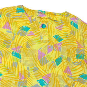 80S VINTAGE CRAZY PRINT SHIRT- L