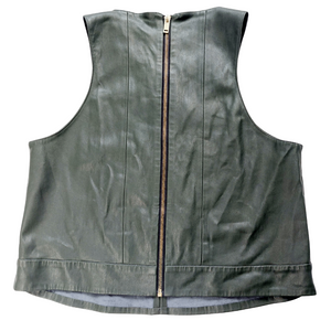 DARK GREEN LEATHER LOOK TOP- M