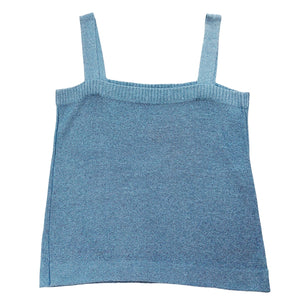 VINTAGE PASTEL BLUE KNITTED VEST TOP-  M/L