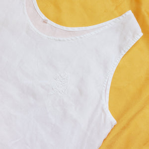 VINTAGE WHITE LINEN TANK TOP- XL