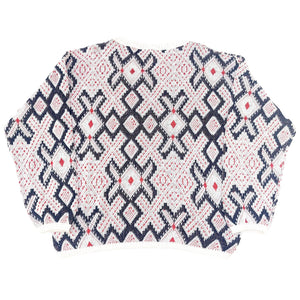 VINTAGE LIGHT WHITE AND RED XMAS JUMPER - S