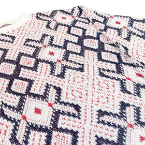 VINTAGE LIGHT WHITE AND RED XMAS JUMPER - S