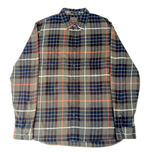 VINTAGE KHAKI PLAID SHIRT - XL